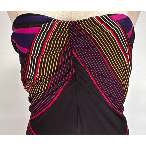 Papillon Strapless Dress Maxi MEDIUM Multicolor Slip on Styling Abstract Print - Picture 3 of 8